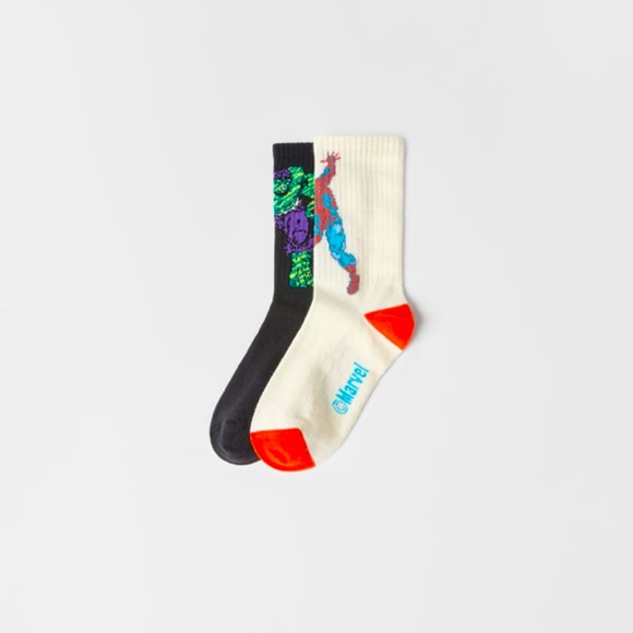 ZARA TWO-PACK OF SPIDER-MAN AND HULK SOCKS - Picture 1 of 5
